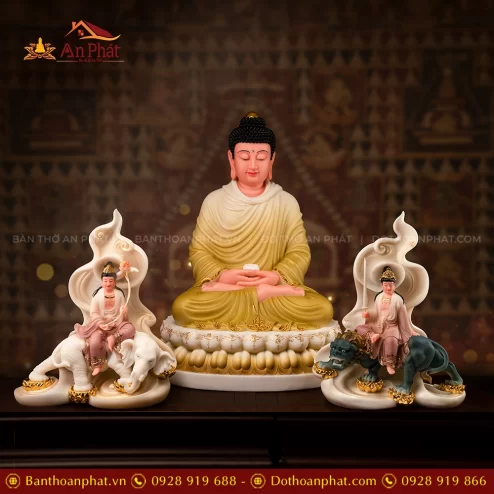 Tôn Tượng Hoa Nghiêm Tam Thánh Thạch Anh Hồng Bảo Vân T2434