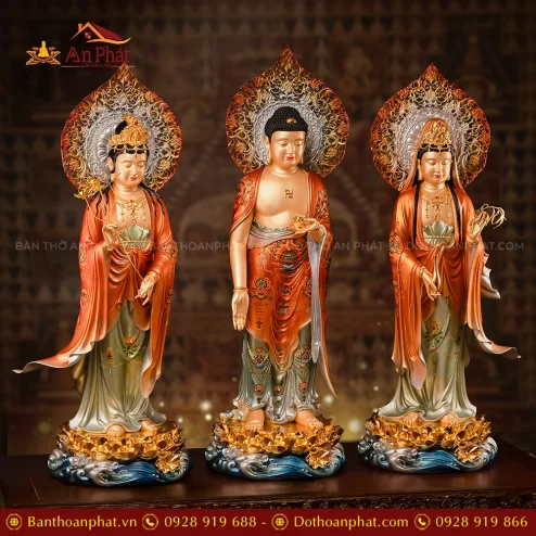 Tượng Tây Phương Tam thánh đứng đẹp