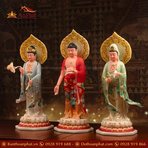 Tượng Tây Phương Tam thánh đứng đẹp