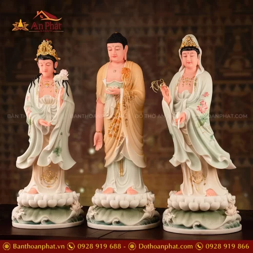 Tượng Tây Phương Tam thánh đứng đẹp