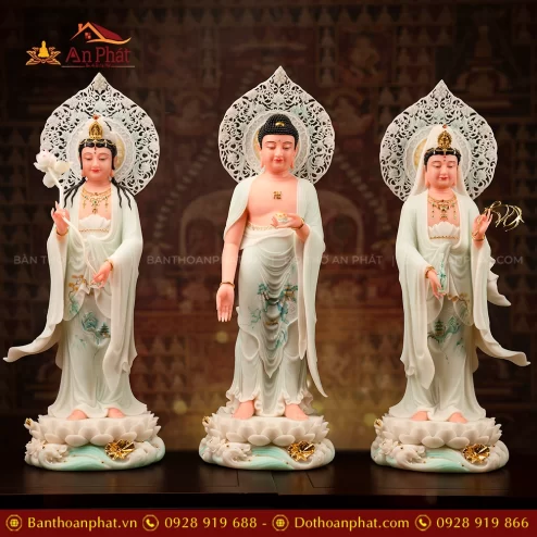 Tôn Tượng Tây Phương Tam Thánh Thạch Anh Thanh Tịnh Vân T2435