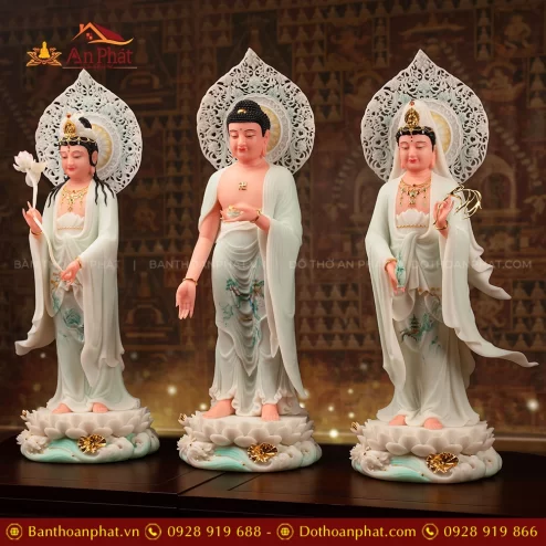 Tượng Tây Phương Tam thánh đứng đẹp