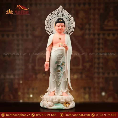 Tượng Phật A Di Đà đứng đẹp bằng đá