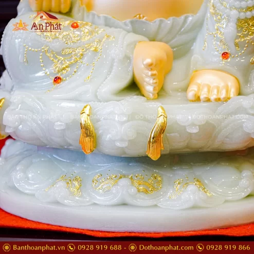 Tuong Bo Tat Di Lac Toa Dai Sen Ngoc Thach Phu Dong Hao Quang T2556 7