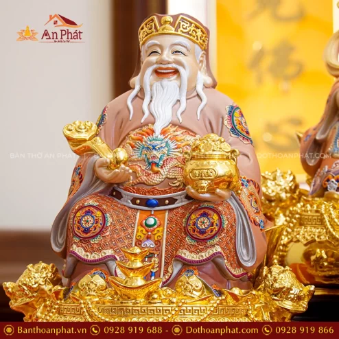 Tượng Thần Tài ngồi bằng đồng