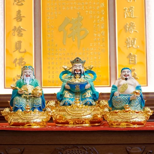 Tượng Tài Địa Ngồi Đồng Dát Vàng T2503