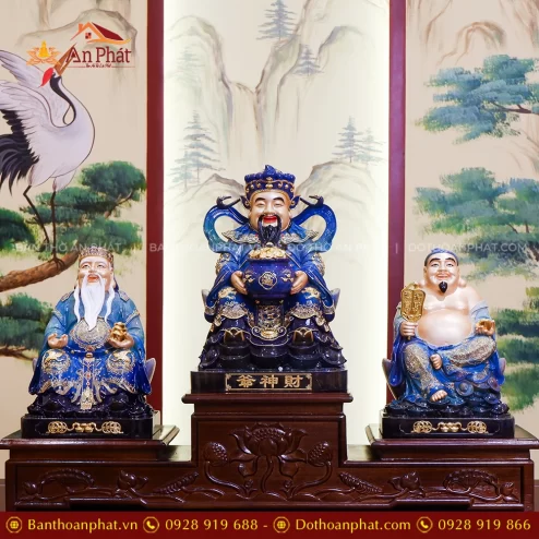 Tượng Tài Địa Ngồi Đồng Đế Vuông T2481