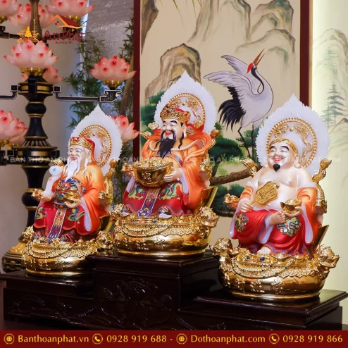 Tượng 3 Ông Thần tài Thần tiền Thổ Địa