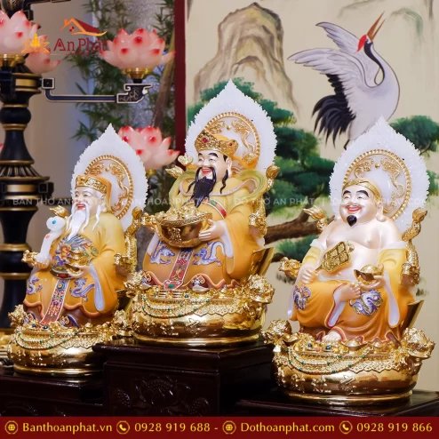 Tượng 3 Ông Thần tài Thần tiền Thổ Địa