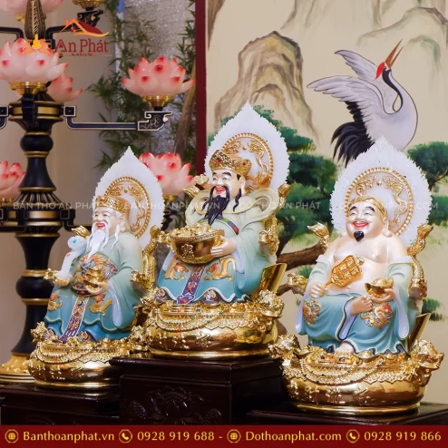 Tượng 3 Ông Thần tài Thần tiền Thổ Địa