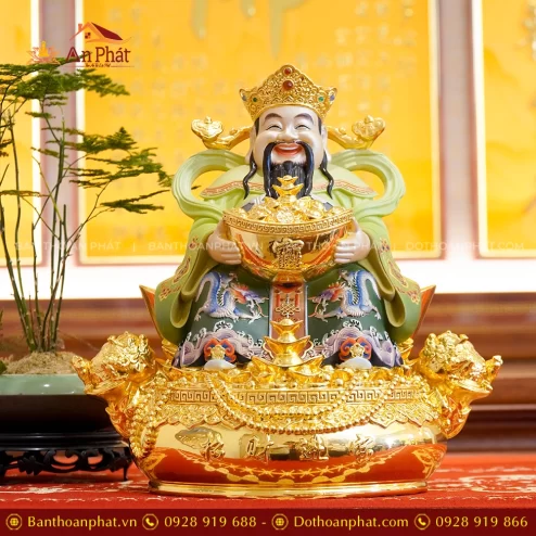 Tượng Thần Tiền Quan Lộc Ngồi Đồng Đế Vuông T2486