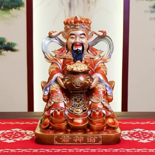 Tượng Thần Tiền Quan Lộc Ngồi Đồng Đế Vuông T2487