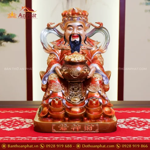 Tượng Thần Tiền Quan Lộc Ngồi Đồng Đế Vuông T2487