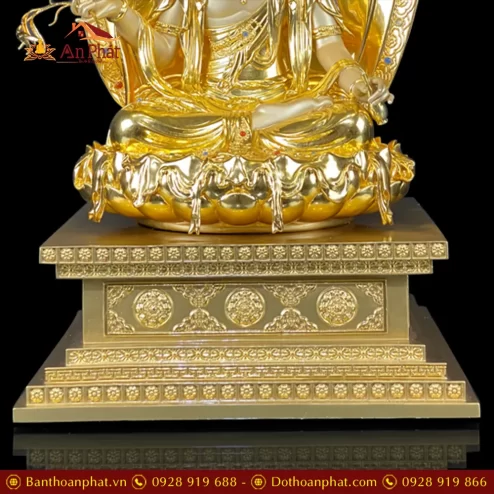 bo tuong phat tay phuong tam thanh dong dat vang dang ngoi de kim cang t253100003