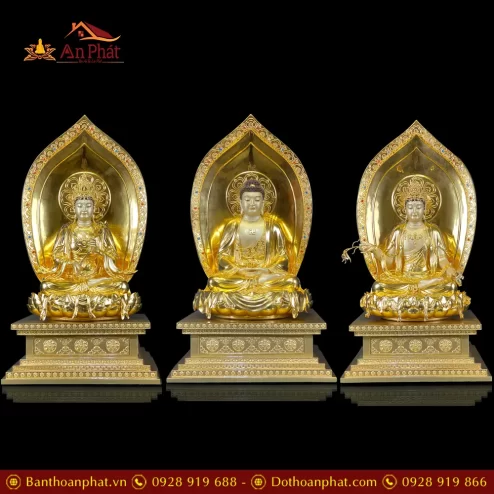 bo tuong phat tay phuong tam thanh dong dat vang dang ngoi de kim cang t253100019