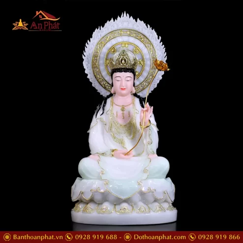 bo tuong tay phuong tam thanh bot da xanh thien thanh dang ngoi co la de t247000009