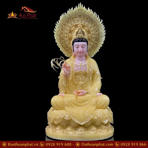 bo tuong tay phuong tam thanh ngoi de hoa sen co la de bang bot da thach anh vien vang t245100006