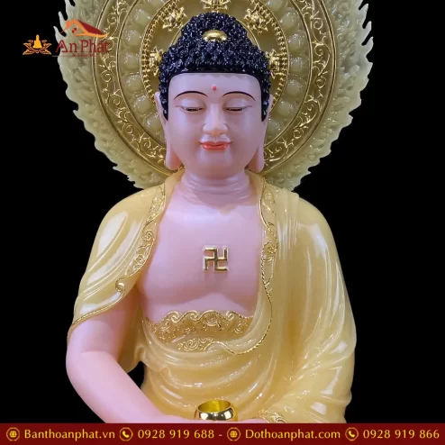 bo tuong tay phuong tam thanh ngoi de hoa sen co la de bang bot da thach anh vien vang t245100007