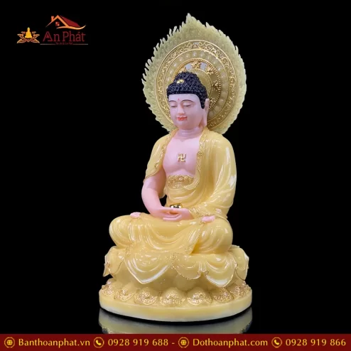 tuong a di da ngoi dai sen co la de bang bot da thach anh vien vang t249500006