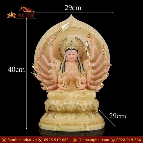 tuong bo tat chuan de bot da thach anh ngoi dai sen vien vang cao cap t270500001