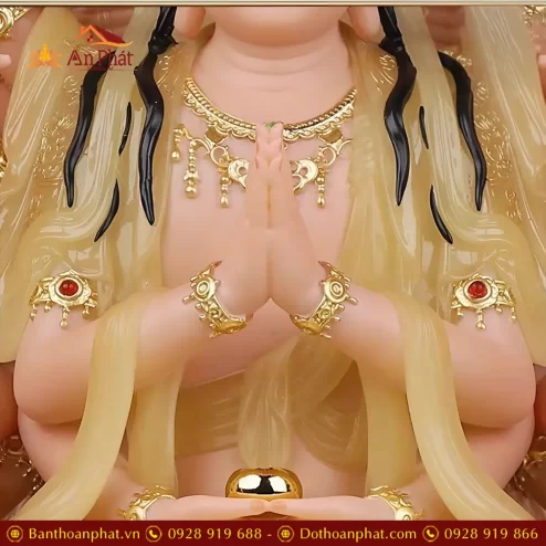 tuong bo tat chuan de bot da thach anh ngoi dai sen vien vang cao cap t270500004