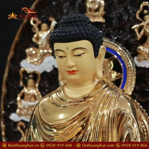 tuong bon su thich ca dong co la de 8 canh ngoi dai sen nhap khau t263100004