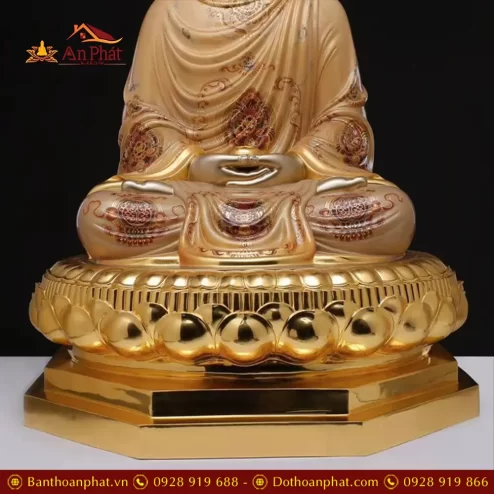 tuong bon su thich ca mau ni phat bang dong ve son cao cap dang ngoi dai sen t262800002