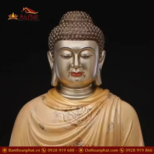 tuong bon su thich ca mau ni phat bang dong ve son cao cap dang ngoi dai sen t262800004