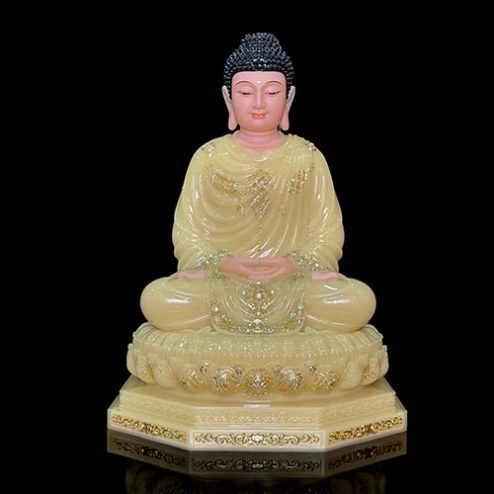 Tưởng Bổn Sư Thích Ca Ngồi Đài Sen Tĩnh Tâm Bột Đá Cao Cấp Thạch Anh T2618