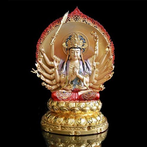 Tượng Chuẩn Đề Bồ Tát Đồng Sơn Men Cổ Cao Cấp Nhập Khẩu T2702