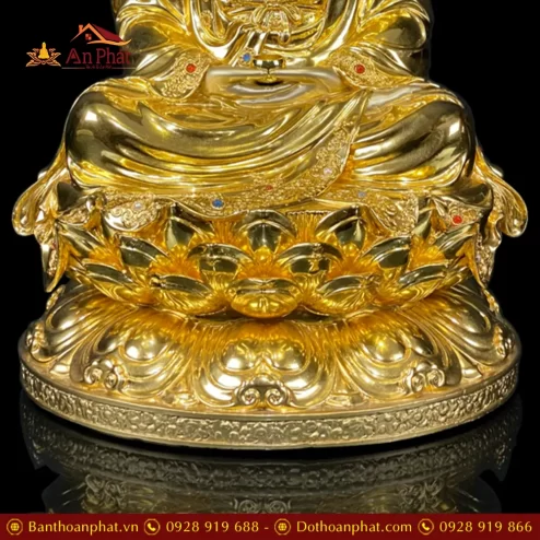 tuong phat a di da bang dong dat vang an bao ngoi de sen cao cap t254100007