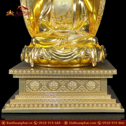 tuong phat a di da ngoi de kim cang bang dong dat vang cao cap t253300004