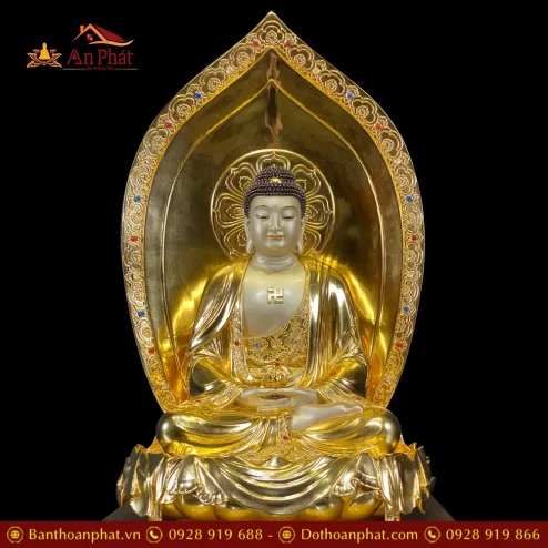 tuong phat a di da ngoi de kim cang bang dong dat vang cao cap t253300008