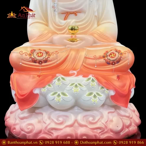 tuong phat a di da ngoi de may son mau do cao cap t251400001