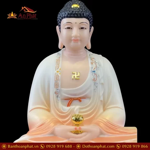 tuong phat a di da ngoi de may son mau do cao cap t251400002