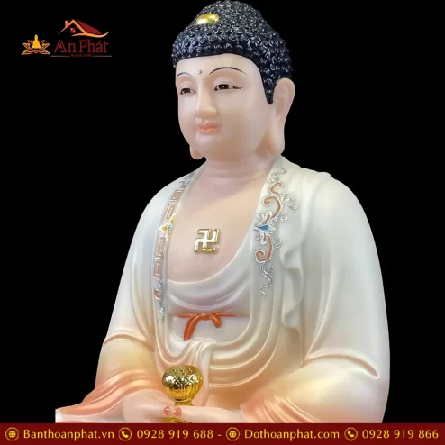 tuong phat a di da ngoi de may son mau do cao cap t251400003