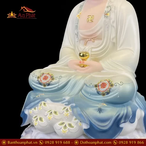 tuong phat a di da ngoi de may son mau xanh cao cap t251500003