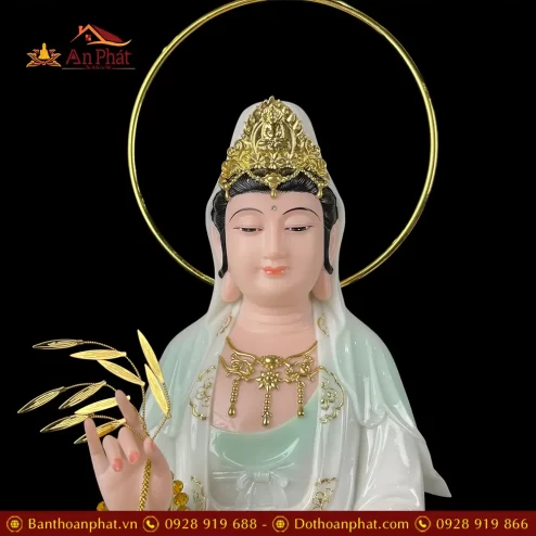 tuong phat ba quan am bo tat dung bot da xanh thien thanh cao cap t257600002