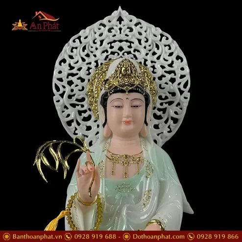 tuong phat ba quan am bo tat dung bot da xanh thien thanh cao cap t257600006