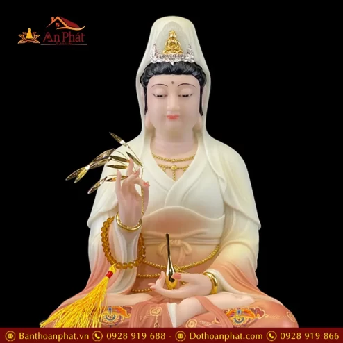 tuong phat ba quan am bot da ve hoa toa dai sen cao cap t259100003