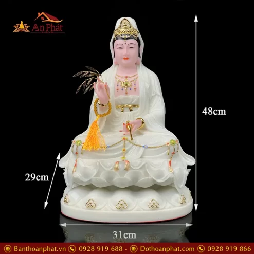 tuong phat ba quan am da trang vien tua ngoi de sen to t259200001