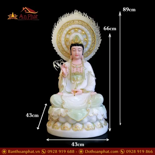 tuong phat ba quan am ngoi dai sen bot da mau thien thanh co la de t254900001