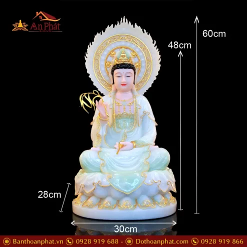 tuong phat ba quan am ngoi dai sen bot da mau thien thanh co la de t254900002