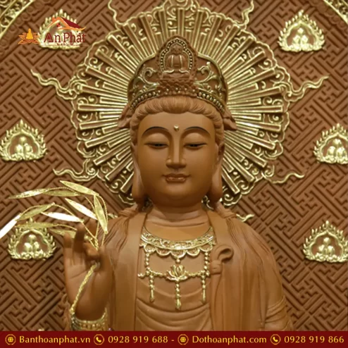 tuong phat ba quan am ngoi dai sen go long nao cao cap t260000005