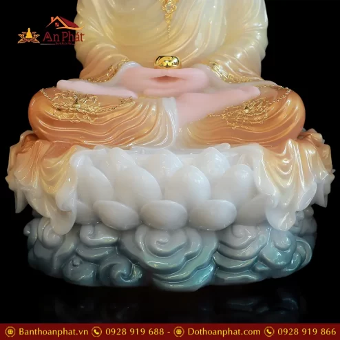 tuong phat bon su thich ca bot da son phu quy cao cap dang ngoi t260700002