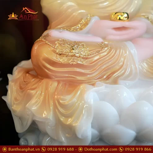 tuong phat bon su thich ca bot da son phu quy cao cap dang ngoi t260700003