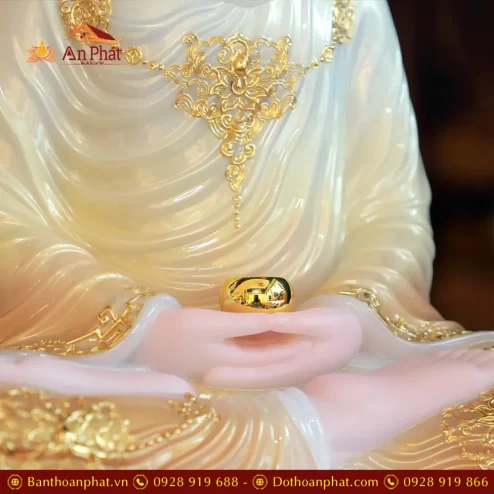 tuong phat bon su thich ca bot da son phu quy cao cap dang ngoi t260700004