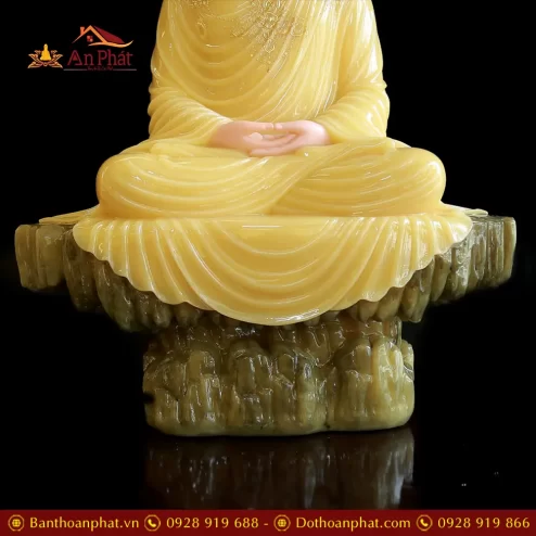 tuong phat bon su thich ca bot da thach anh vien vang cao cap dang ngoi t261300002