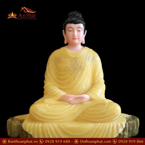 tuong phat bon su thich ca bot da thach anh vien vang cao cap dang ngoi t261300003