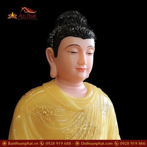 tuong phat bon su thich ca bot da thach anh vien vang cao cap dang ngoi t261300004